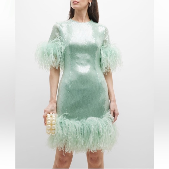 16 Arlington Sequin and Feather Dress - Picture 3 of 9